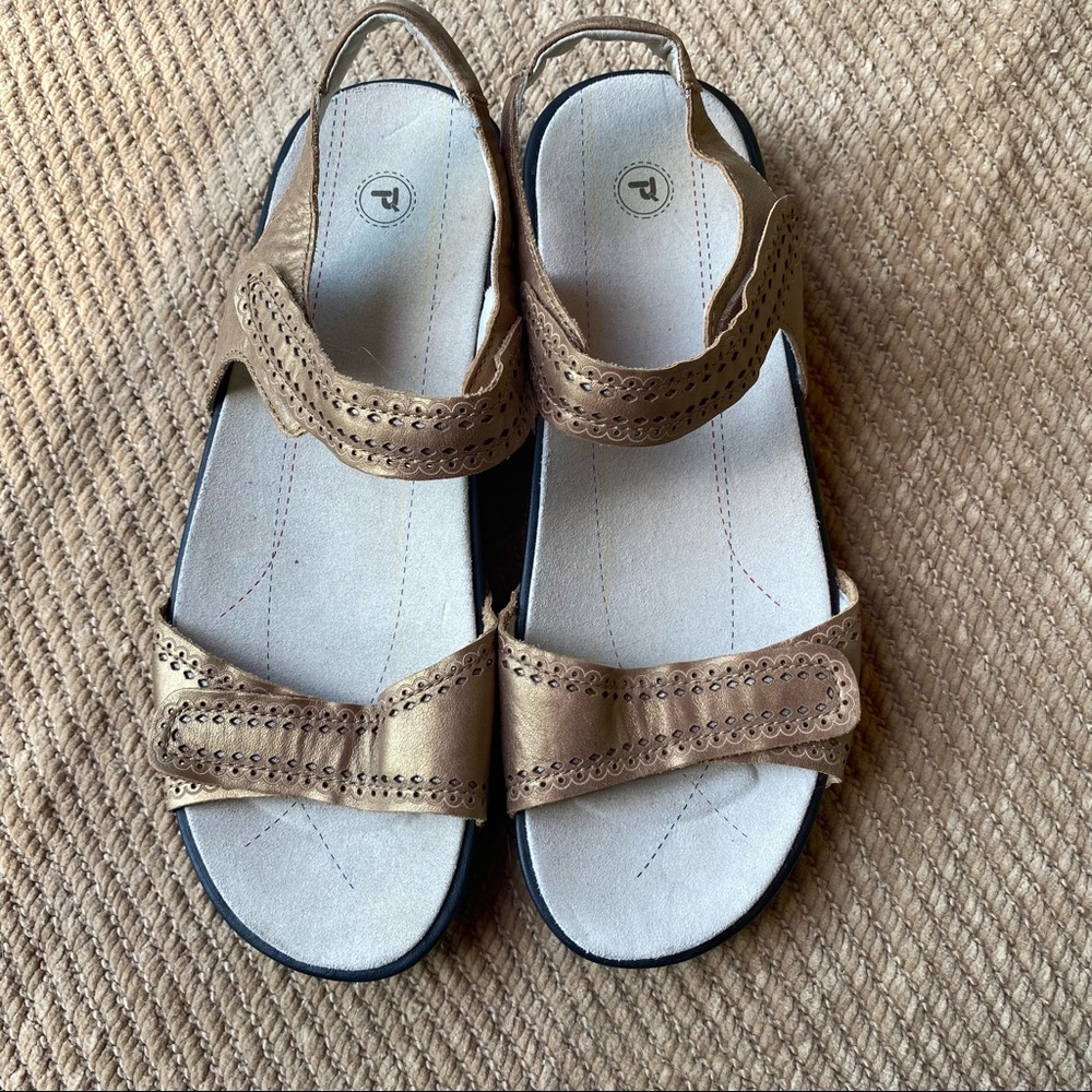Propet Women’s Metallic Tan Adjustable-Strap Sandals
